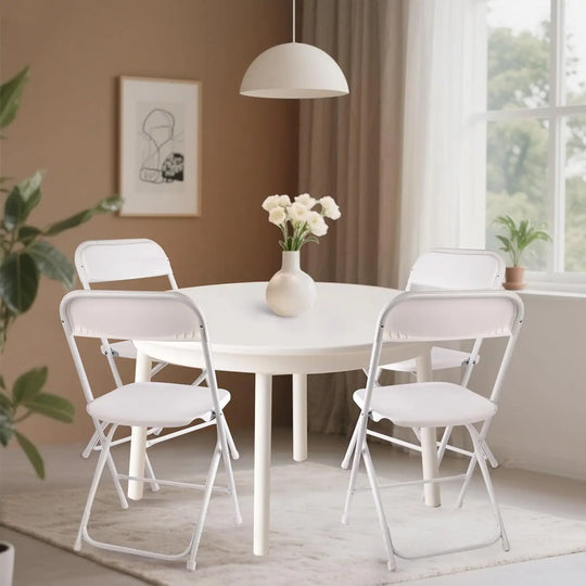 10 pack White Folding Chairs, Portable Stackable Commercial Foldable Chair, Indoor Outdoor Plastic Folding Chair, Customized