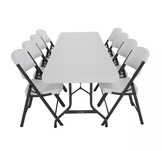 Commercial Furniture White Black 6ft/8ft Outdoor Plastic Folding Tables For Events Folding Plastic Chair