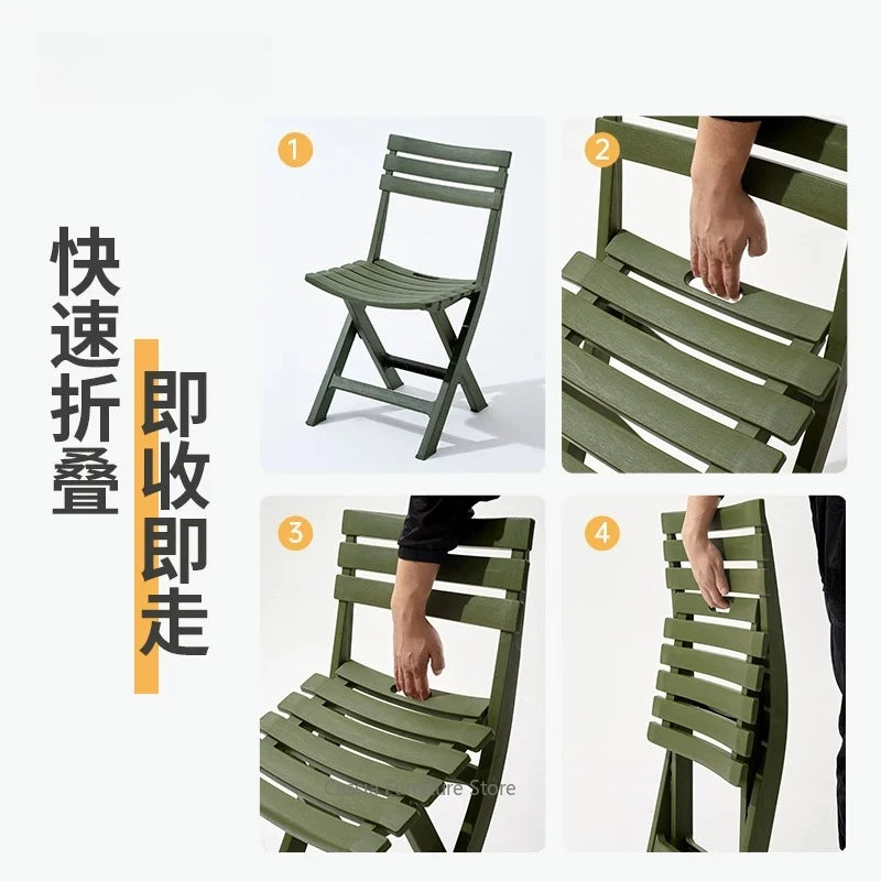 Outdoor Balcony Folding Table Chair Set for Tea, Waterproof Patio Bistro Set for Courtyard, Space-Saving Outdoor Furniture Combo