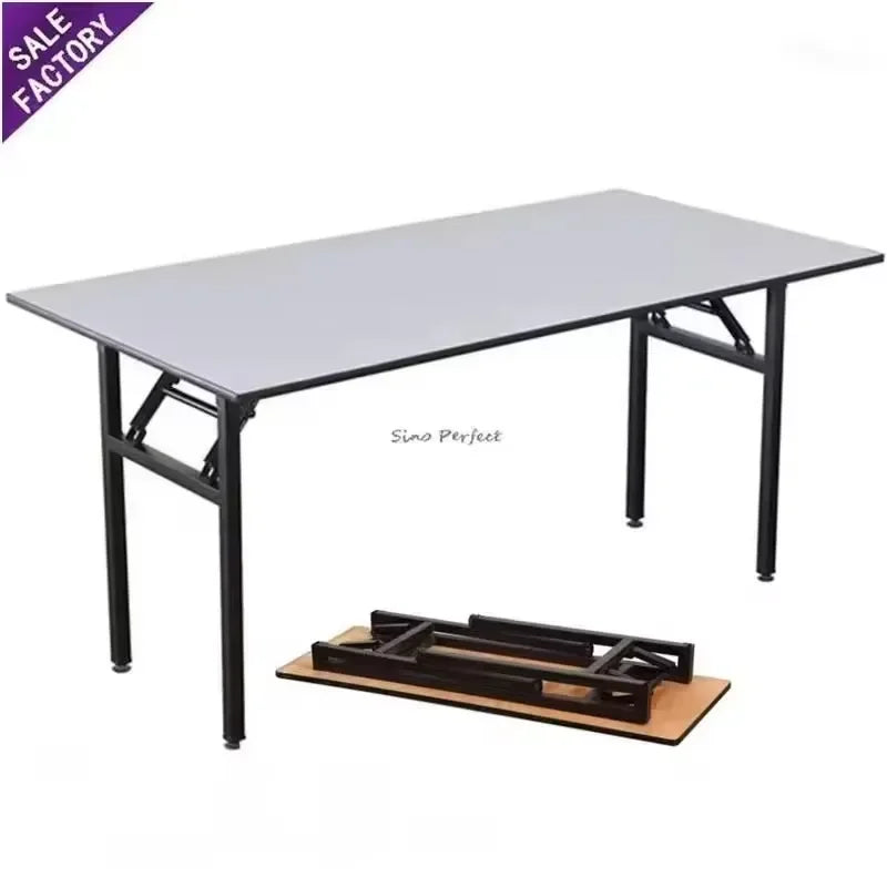 White Round Folding Banquet Table Wooden Foldable Wedding Event Dining Hotel Furniture Low Price