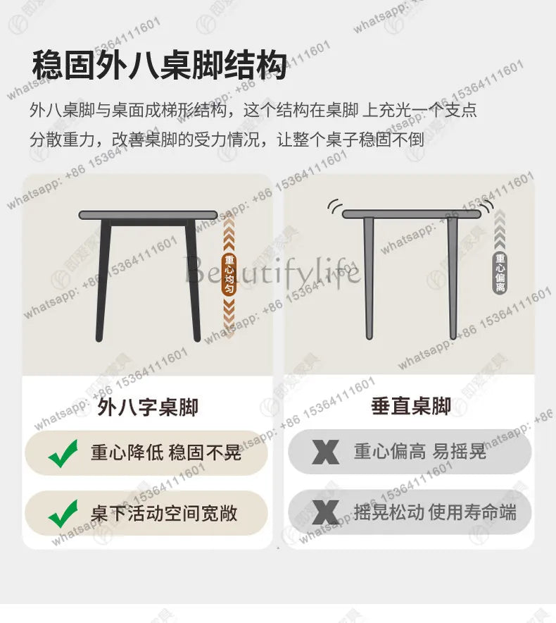 Modern simple small apartment rock slab telescopic folding rectangular new Chinese dining table