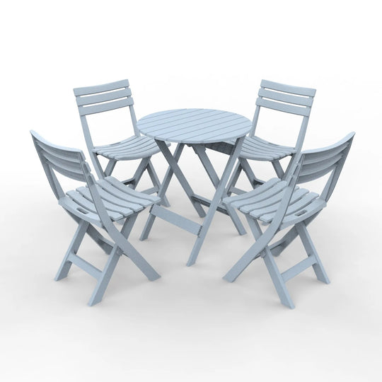 Outdoor Balcony Folding Table Chair Set for Tea, Waterproof Patio Bistro Set for Courtyard, Space-Saving Outdoor Furniture Combo