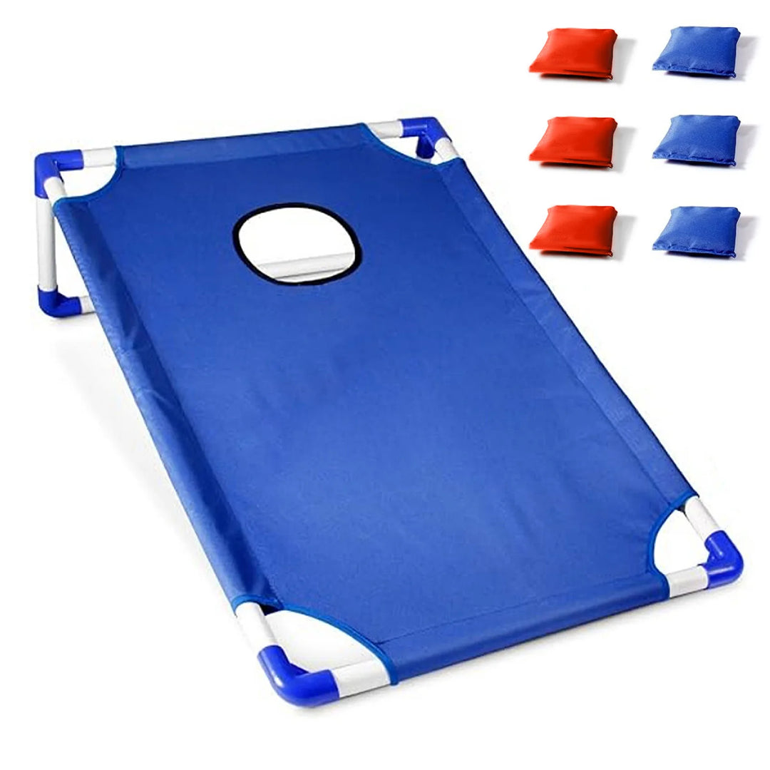 Portable Cornhole Game Set with 1 Durable Board & 6 Soft Bean Bags – Ideal for Yard Toss Games – Lightweight & Easy Assembly/Sto