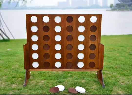 Newly Upgraded Table Top Classic Intelligence Giant Size Wooden Connect 4 Indoor And Outdoor Game Four In A Row