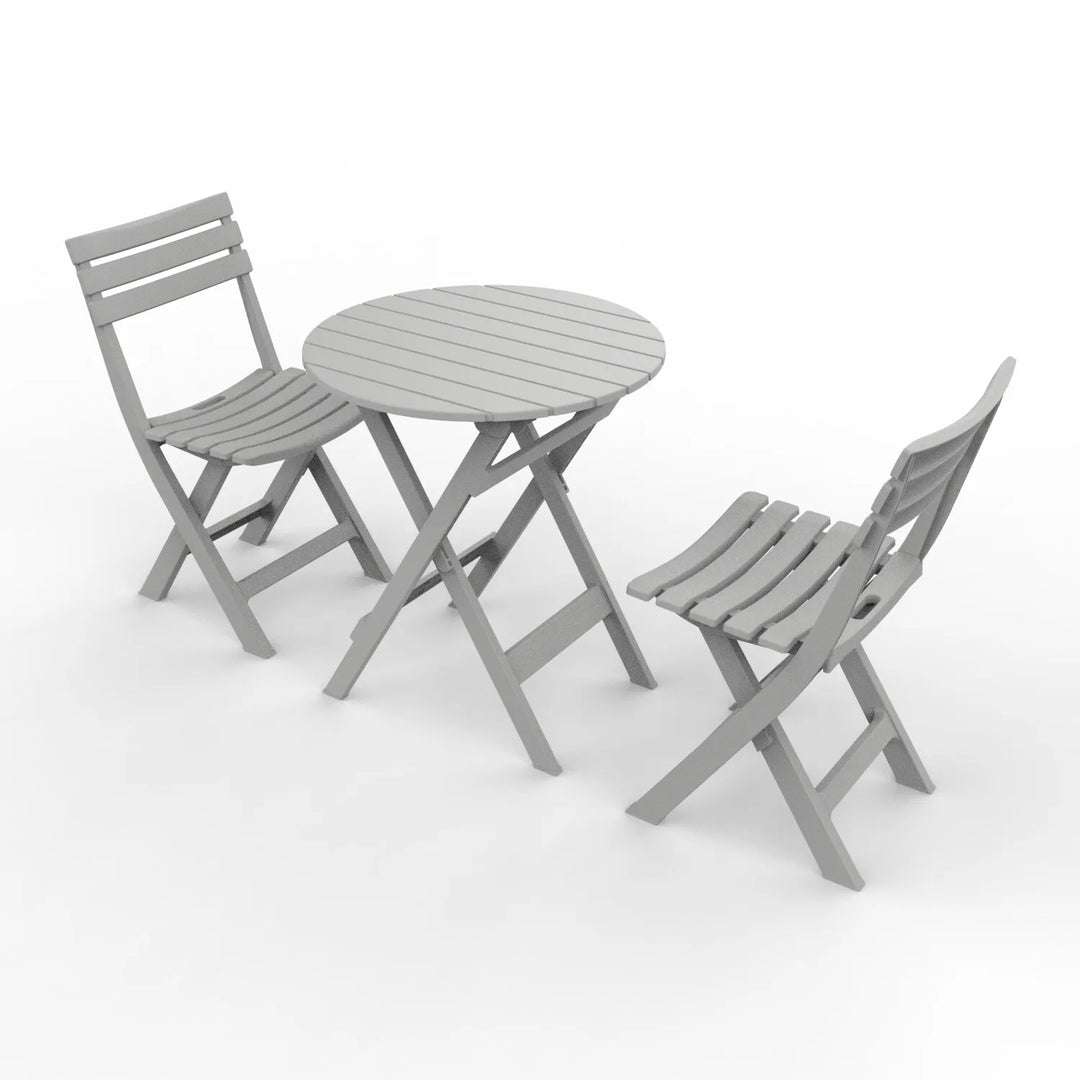 Outdoor Balcony Folding Table Chair Set for Tea, Waterproof Patio Bistro Set for Courtyard, Space-Saving Outdoor Furniture Combo