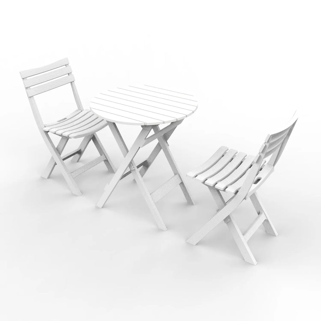 Outdoor Balcony Folding Table Chair Set for Tea, Waterproof Patio Bistro Set for Courtyard, Space-Saving Outdoor Furniture Combo