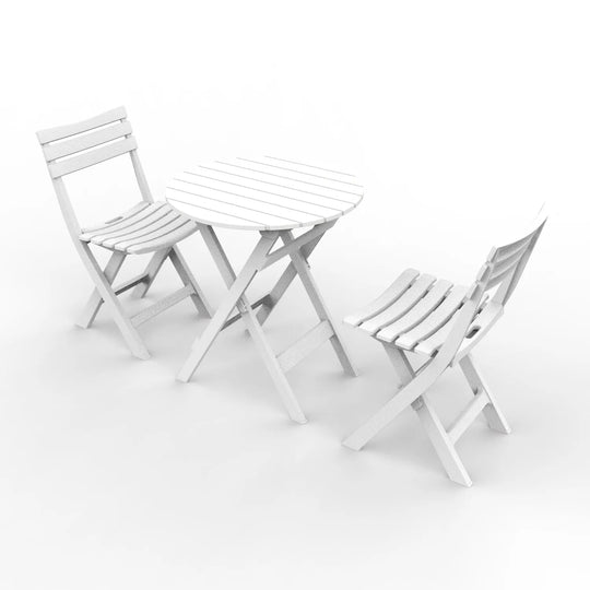 Outdoor Balcony Folding Table Chair Set for Tea, Waterproof Patio Bistro Set for Courtyard, Space-Saving Outdoor Furniture Combo