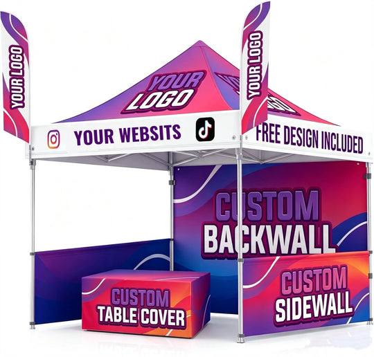 Custom Canopy Tent with Logo — 10x10 Pop Up Tent, Personalized & Heavy Duty for Events, Vendors & Trade Shows