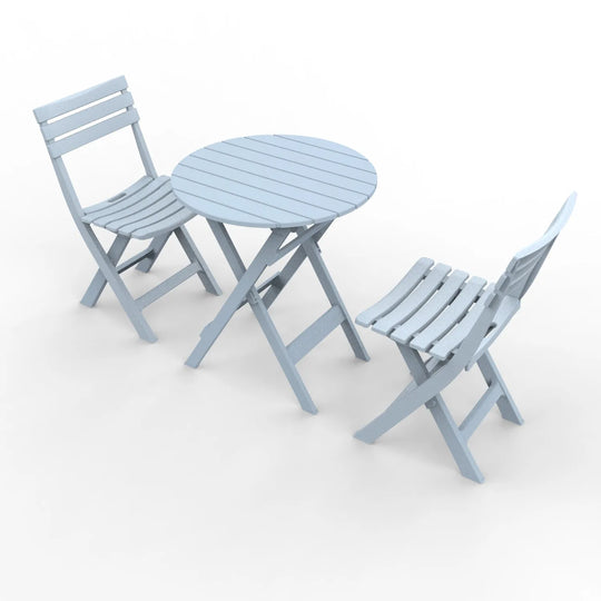 Outdoor Balcony Folding Table Chair Set for Tea, Waterproof Patio Bistro Set for Courtyard, Space-Saving Outdoor Furniture Combo
