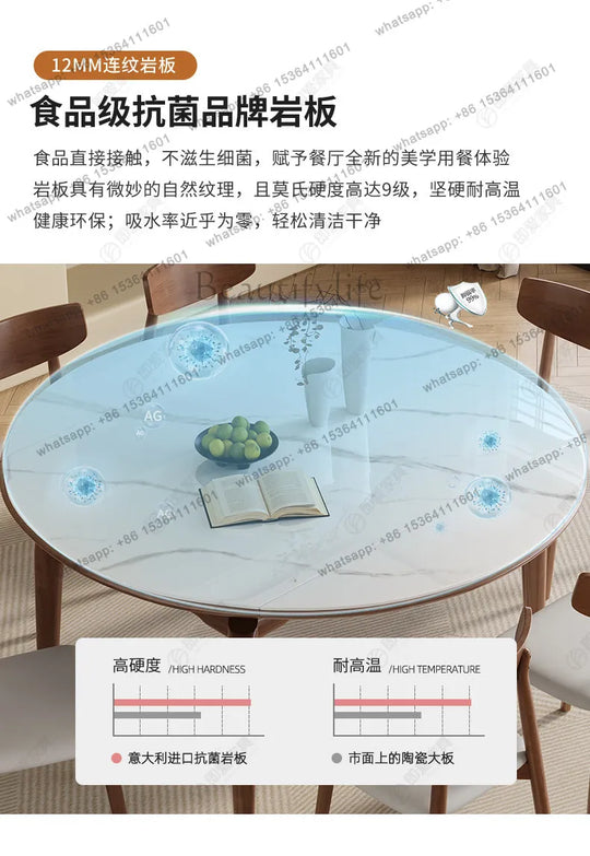 Modern simple small apartment rock slab telescopic folding rectangular new Chinese dining table