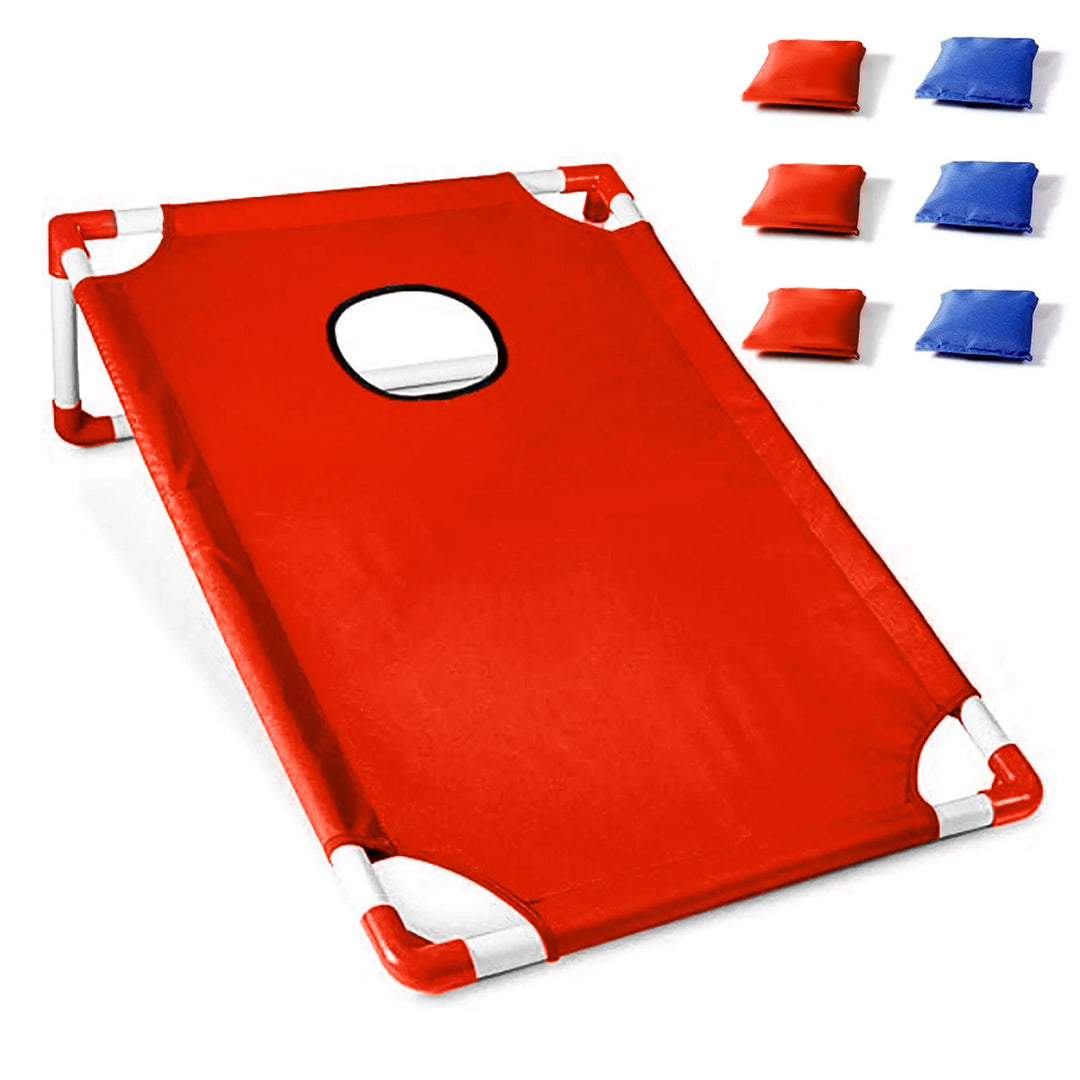 Portable Cornhole Game Set with 1 Durable Board & 6 Soft Bean Bags – Ideal for Yard Toss Games – Lightweight & Easy Assembly/Sto
