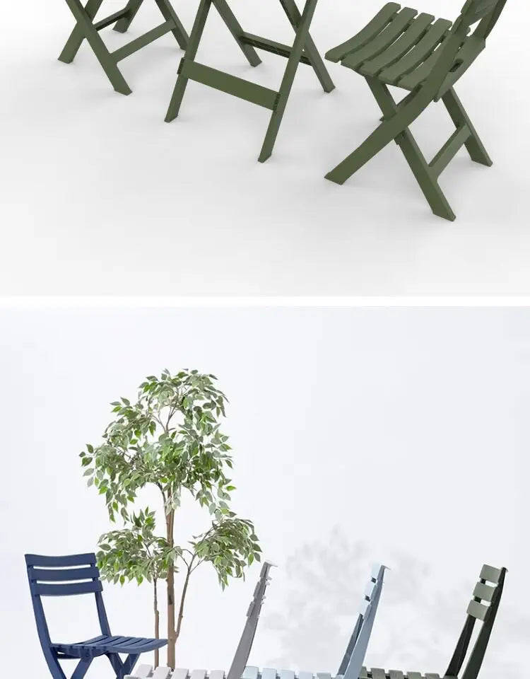 Outdoor Balcony Folding Table Chair Set for Tea, Waterproof Patio Bistro Set for Courtyard, Space-Saving Outdoor Furniture Combo