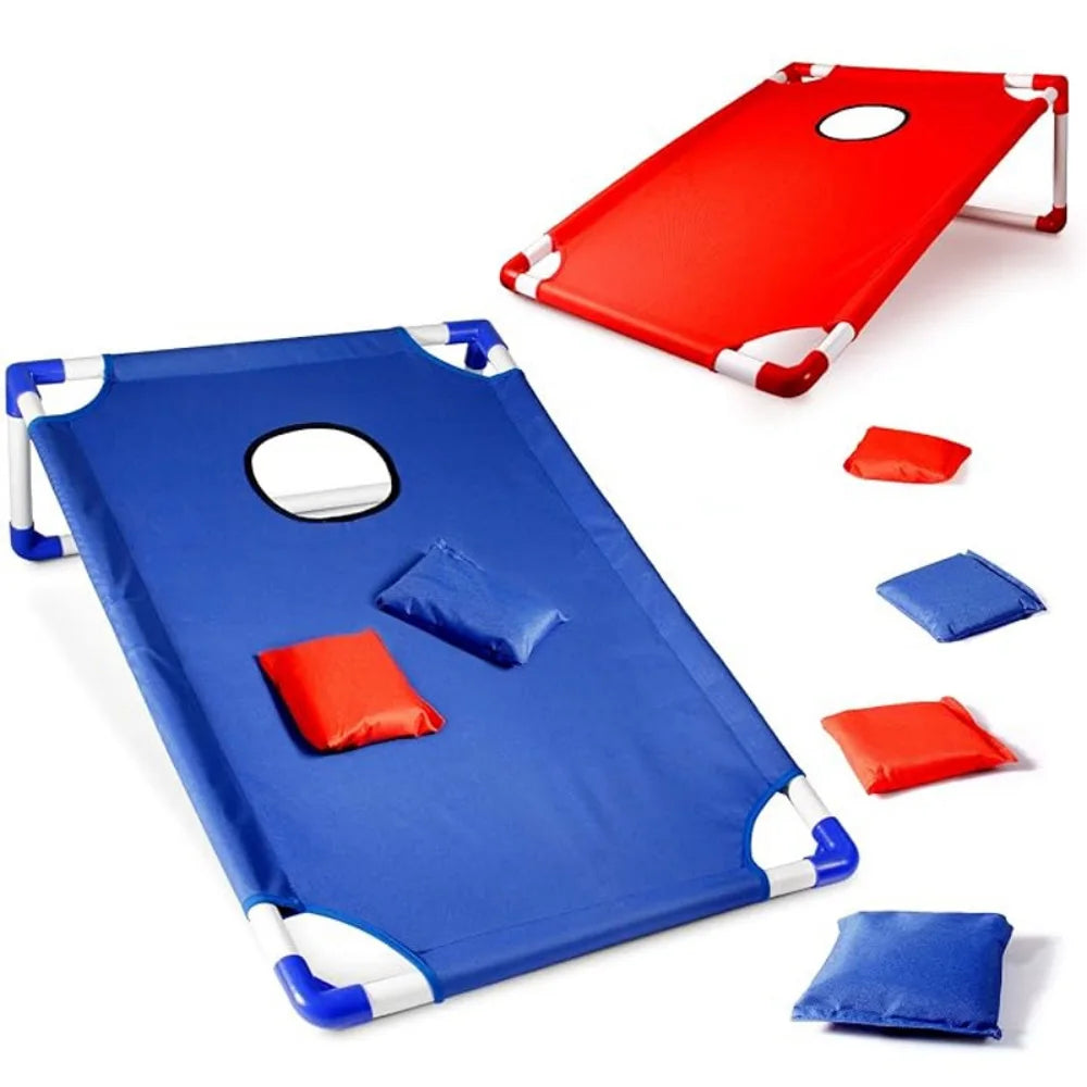 Portable Cornhole Game Set with 1 Durable Board & 6 Soft Bean Bags – Ideal for Yard Toss Games – Lightweight & Easy Assembly/Sto