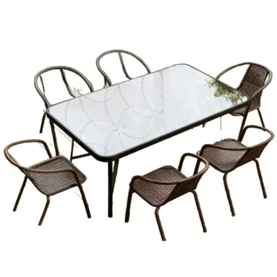 3 Piece Outdoor Folding Table and Chair Set with Umbrella Hole Portable Patio Bistro Furniture for Garden Courtyard