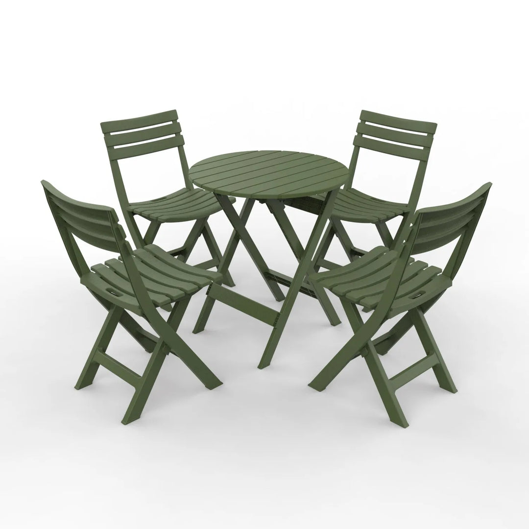 Outdoor Balcony Folding Table Chair Set for Tea, Waterproof Patio Bistro Set for Courtyard, Space-Saving Outdoor Furniture Combo