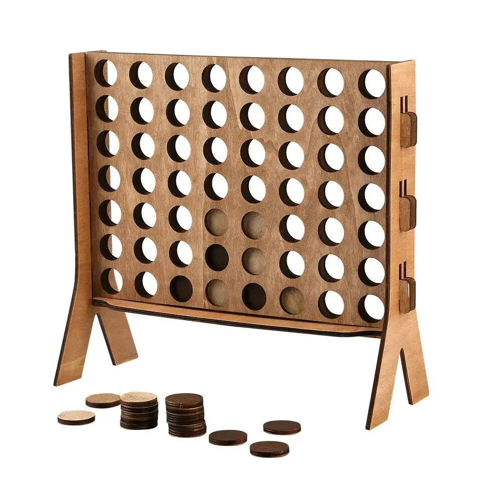 Newly Upgraded Table Top Classic Intelligence Giant Size Wooden Connect 4 Indoor And Outdoor Game Four In A Row