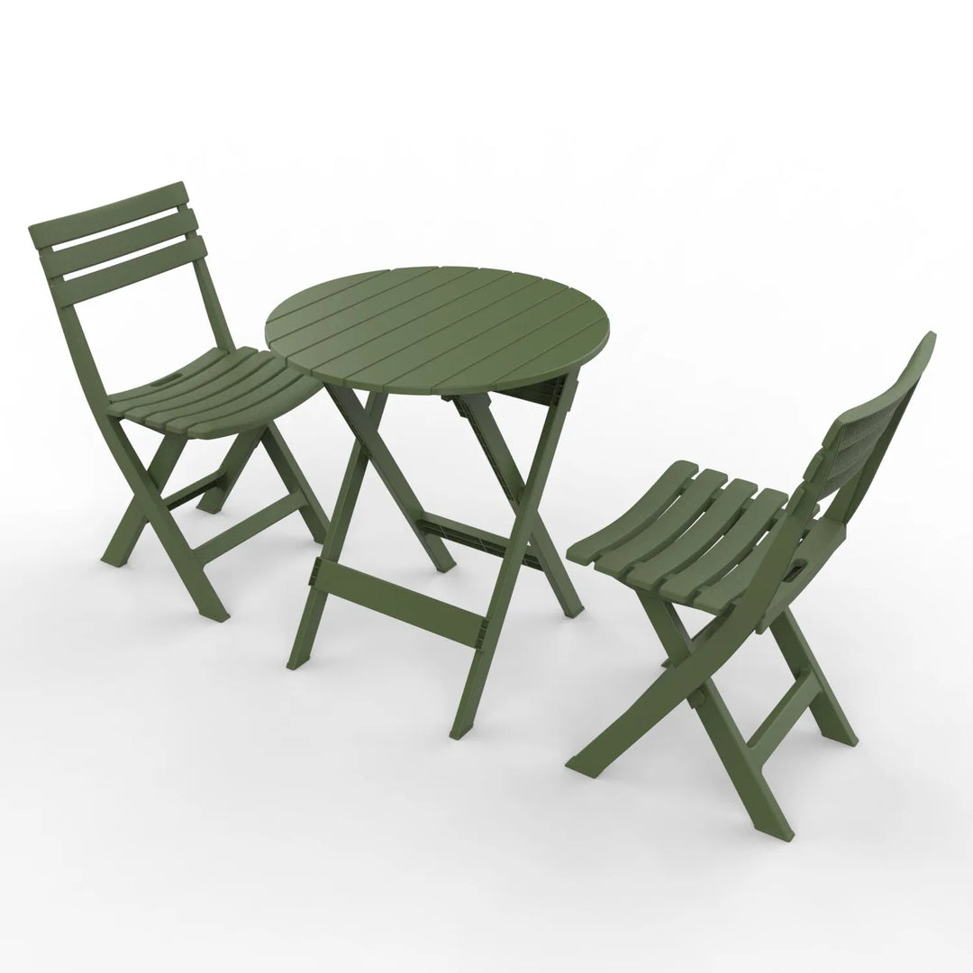 Outdoor Balcony Folding Table Chair Set for Tea, Waterproof Patio Bistro Set for Courtyard, Space-Saving Outdoor Furniture Combo