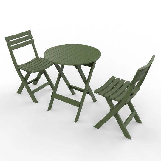 Outdoor Balcony Folding Table Chair Set for Tea, Waterproof Patio Bistro Set for Courtyard, Space-Saving Outdoor Furniture Combo