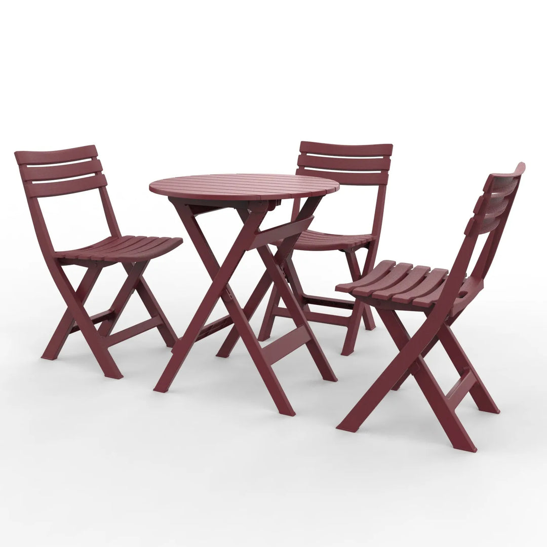 Outdoor Balcony Folding Table Chair Set for Tea, Waterproof Patio Bistro Set for Courtyard, Space-Saving Outdoor Furniture Combo