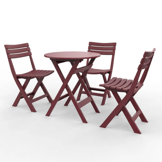 Outdoor Balcony Folding Table Chair Set for Tea, Waterproof Patio Bistro Set for Courtyard, Space-Saving Outdoor Furniture Combo