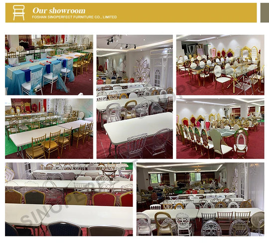 White Round Folding Banquet Table Wooden Foldable Wedding Event Dining Hotel Furniture Low Price
