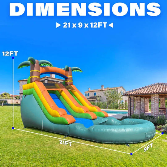 Commercial Grade WhiteInflatable Water Slide with Splash Pool and Air Blower for Party/Rental Inflatable Yard Decorations