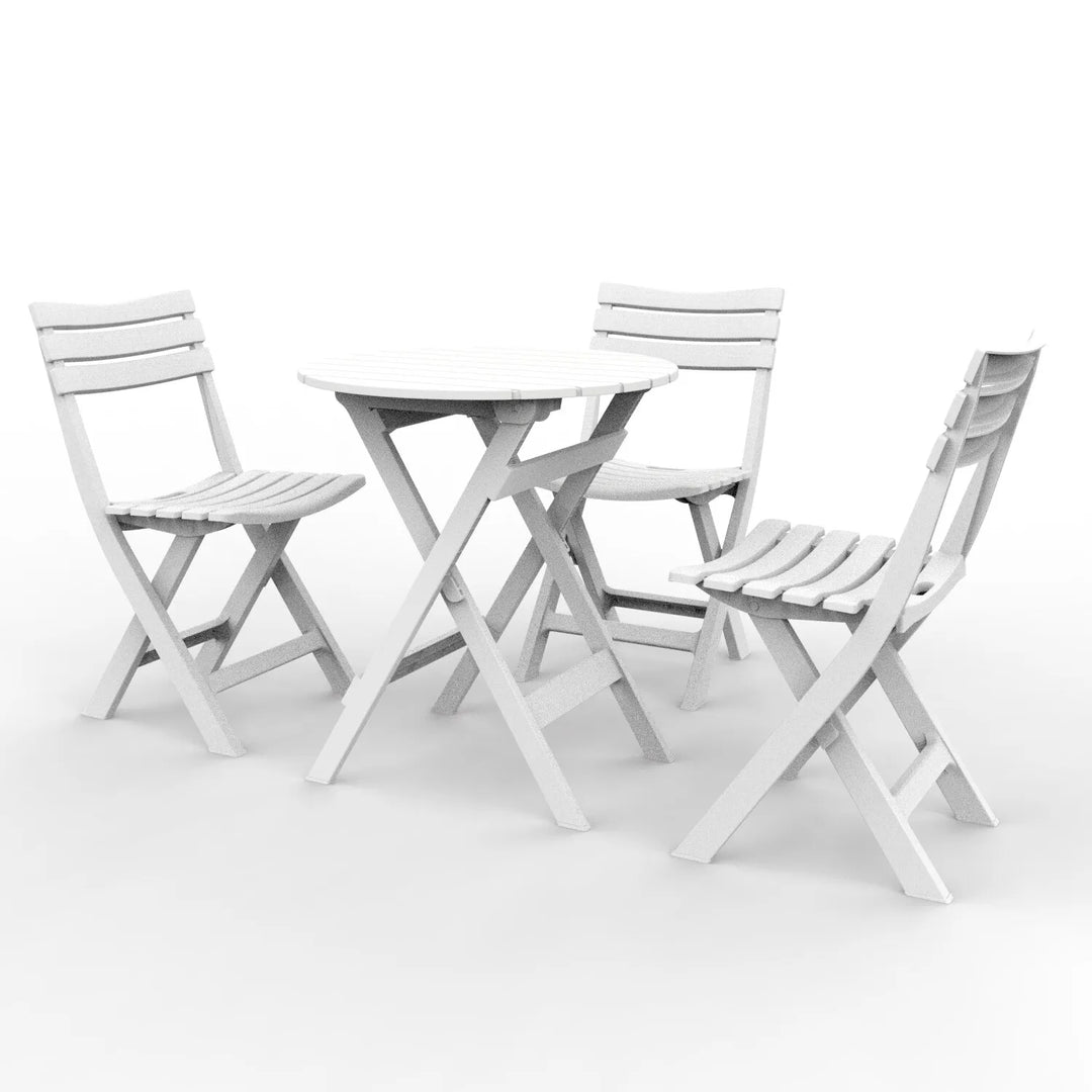 Outdoor Balcony Folding Table Chair Set for Tea, Waterproof Patio Bistro Set for Courtyard, Space-Saving Outdoor Furniture Combo