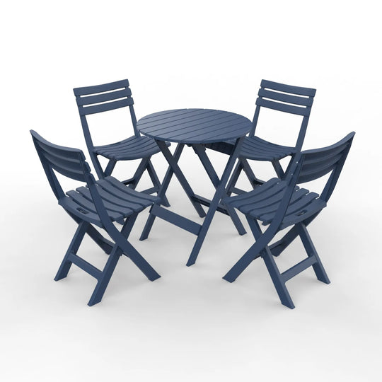 Outdoor Balcony Folding Table Chair Set for Tea, Waterproof Patio Bistro Set for Courtyard, Space-Saving Outdoor Furniture Combo