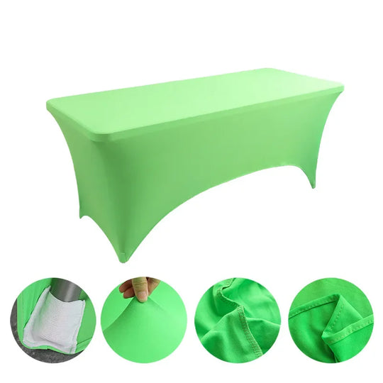 6FT 8FTSpandex Tablecloth High Stretch Wedding Hotel Birthday Table Cover for 4ft 5ft 6ft 8ft Folding Table Cocktail Tablecloth