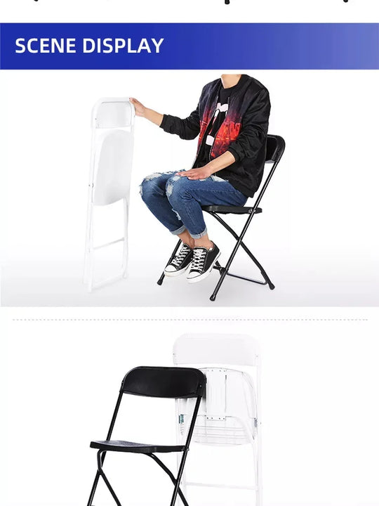 Commercial Furniture White Black 6ft/8ft Outdoor Plastic Folding Tables For Events Folding Plastic Chair