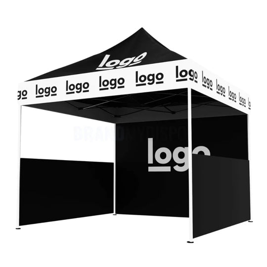 Custom Tent 10x10 Popup Canopy Advertising Tent with Peak Banner for Outdoor Events and Trade Shows, 300D Oxford High Quality