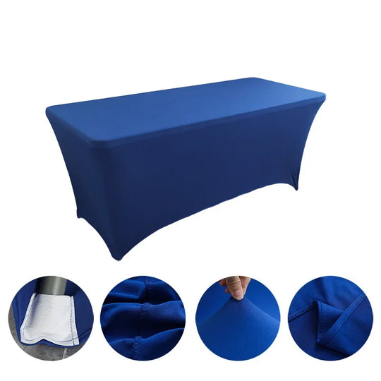6FT 8FTSpandex Tablecloth High Stretch Wedding Hotel Birthday Table Cover for 4ft 5ft 6ft 8ft Folding Table Cocktail Tablecloth