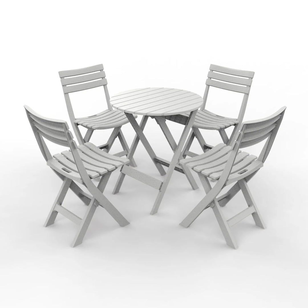 Outdoor Balcony Folding Table Chair Set for Tea, Waterproof Patio Bistro Set for Courtyard, Space-Saving Outdoor Furniture Combo