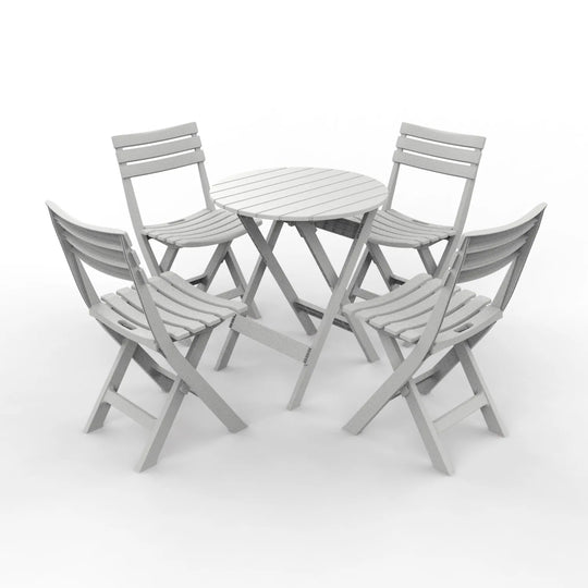 Outdoor Balcony Folding Table Chair Set for Tea, Waterproof Patio Bistro Set for Courtyard, Space-Saving Outdoor Furniture Combo