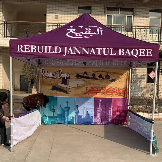 Custom Tent 10x10 Popup Canopy Advertising Tent with Peak Banner for Outdoor Events and Trade Shows, 300D Oxford High Quality