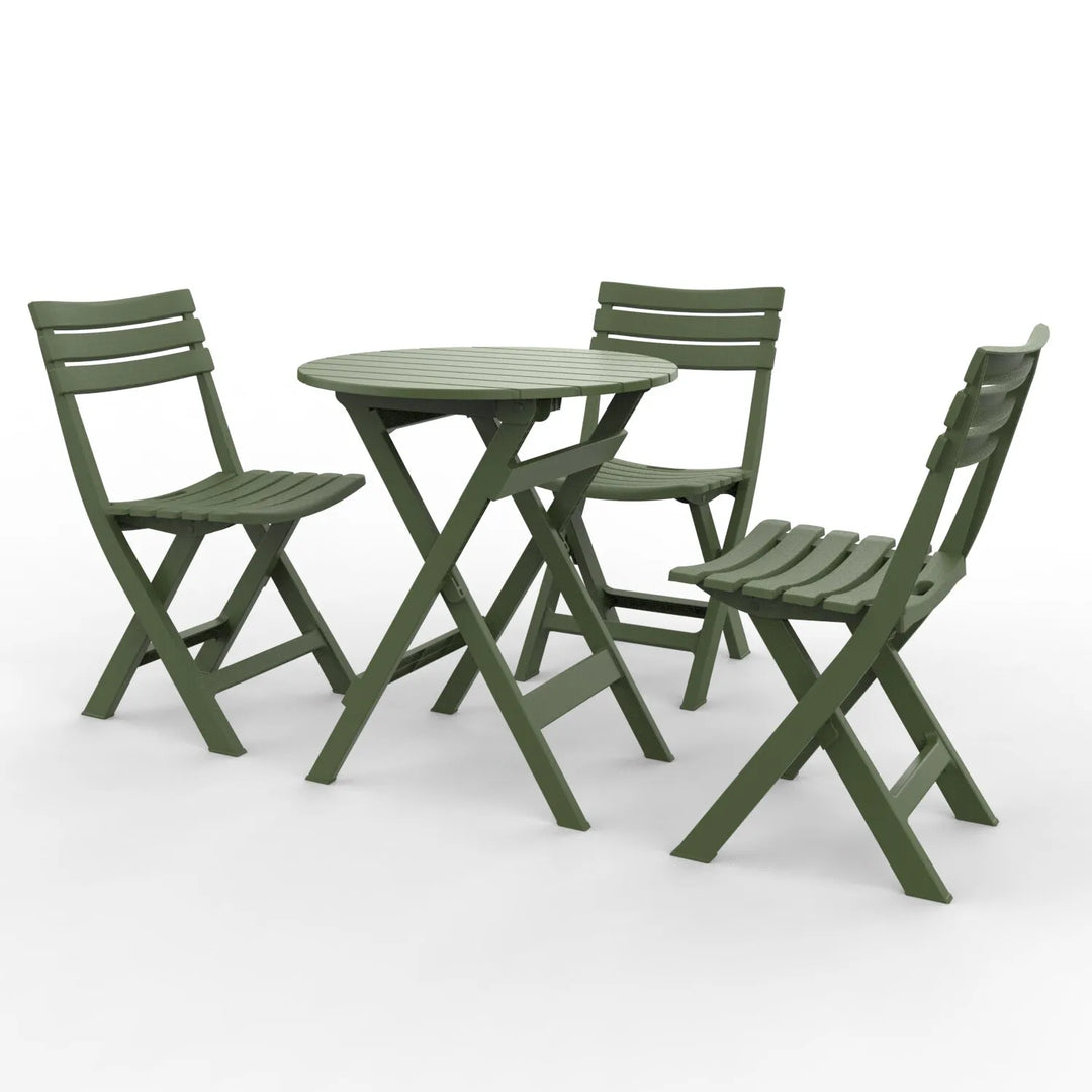 Outdoor Balcony Folding Table Chair Set for Tea, Waterproof Patio Bistro Set for Courtyard, Space-Saving Outdoor Furniture Combo