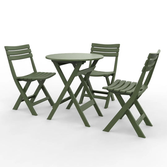 Outdoor Balcony Folding Table Chair Set for Tea, Waterproof Patio Bistro Set for Courtyard, Space-Saving Outdoor Furniture Combo