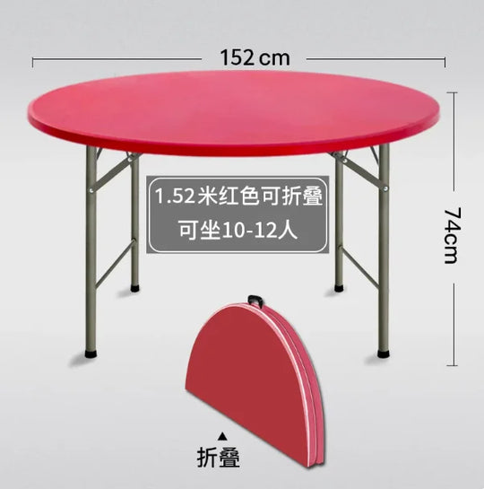 150cm 5ft 60 Inch White Plastic Folding Round Table Foldable Dining Table Portable Banquet Wedding Event Party Table For Indoor