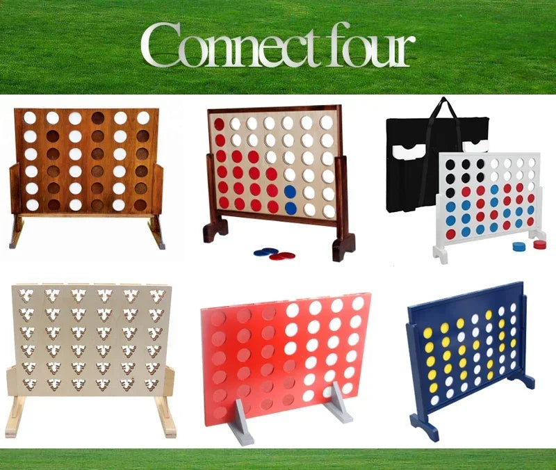 Newly Upgraded Table Top Classic Intelligence Giant Size Wooden Connect 4 Indoor And Outdoor Game Four In A Row