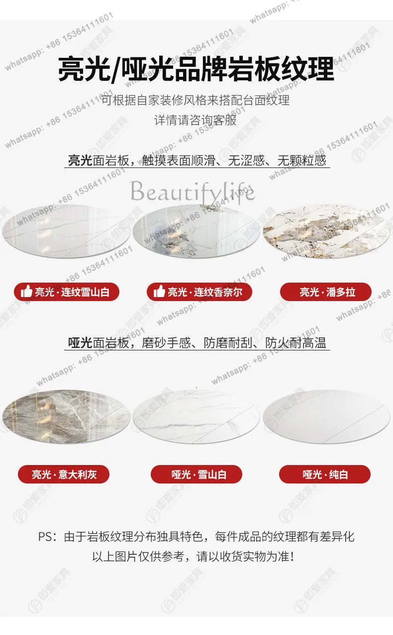 Modern simple small apartment rock slab telescopic folding rectangular new Chinese dining table