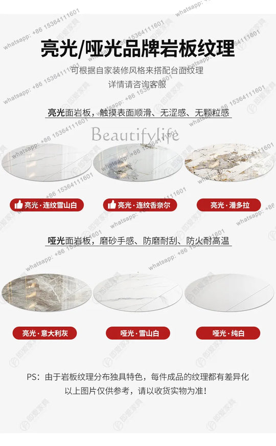 Modern simple small apartment rock slab telescopic folding rectangular new Chinese dining table