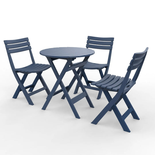 Outdoor Balcony Folding Table Chair Set for Tea, Waterproof Patio Bistro Set for Courtyard, Space-Saving Outdoor Furniture Combo