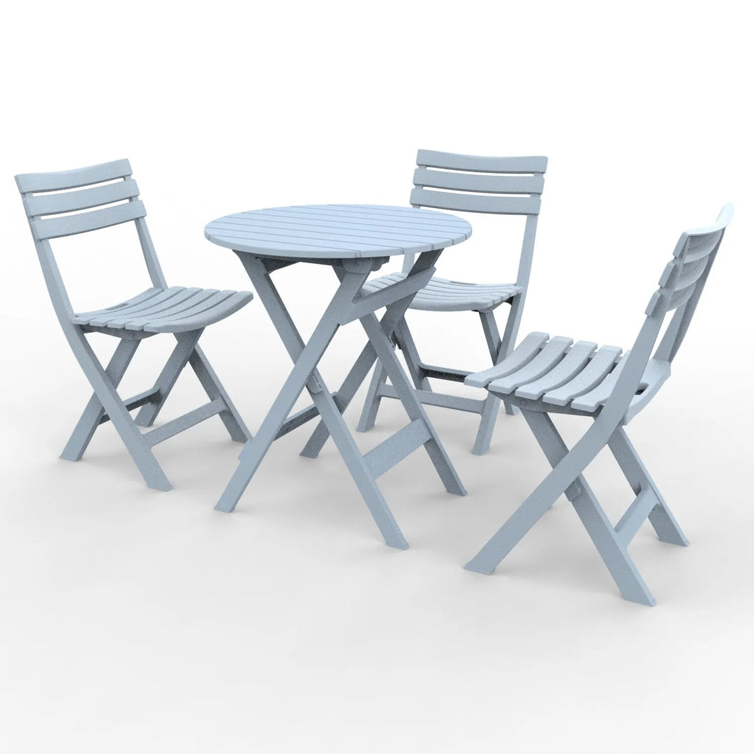 Outdoor Balcony Folding Table Chair Set for Tea, Waterproof Patio Bistro Set for Courtyard, Space-Saving Outdoor Furniture Combo