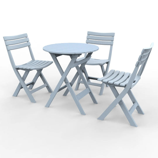 Outdoor Balcony Folding Table Chair Set for Tea, Waterproof Patio Bistro Set for Courtyard, Space-Saving Outdoor Furniture Combo