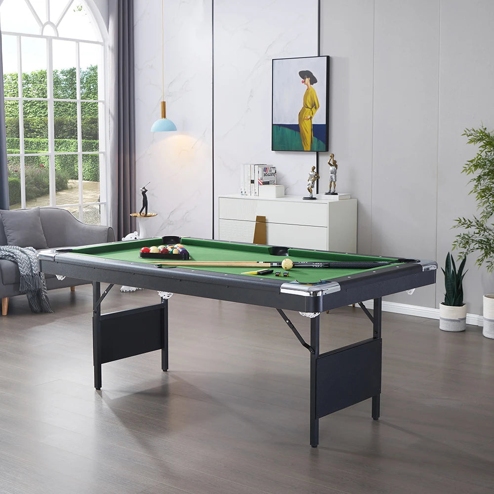 6FT 3-in-1 Portable Folding Pool Table with Standard Accessories