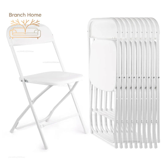 10 pack White Folding Chairs, Portable Stackable Commercial Foldable Chair, Indoor Outdoor Plastic Folding Chair, Customized