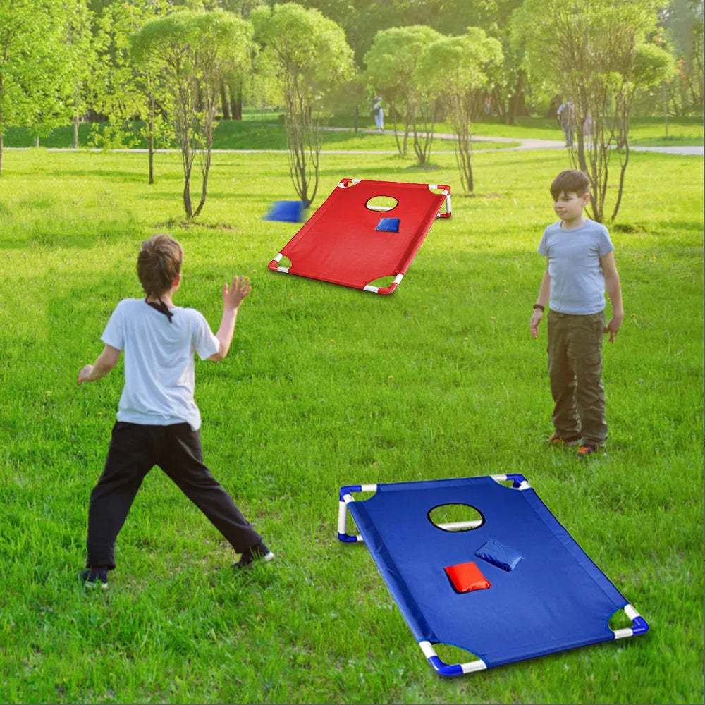 Portable Cornhole Game Set with 1 Durable Board & 6 Soft Bean Bags – Ideal for Yard Toss Games – Lightweight & Easy Assembly/Sto