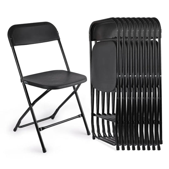 10 pack White Folding Chairs, Portable Stackable Commercial Foldable Chair, Indoor Outdoor Plastic Folding Chair, Customized