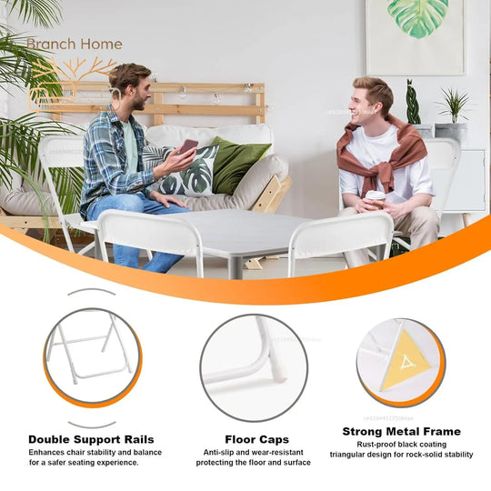 10 pack White Folding Chairs, Portable Stackable Commercial Foldable Chair, Indoor Outdoor Plastic Folding Chair, Customized