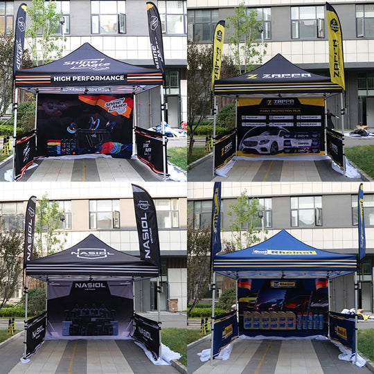 Custom Tent 10x10 Popup Canopy Advertising Tent with Peak Banner for Outdoor Events and Trade Shows, 300D Oxford High Quality